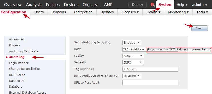 Configuring Syslog from the FMC