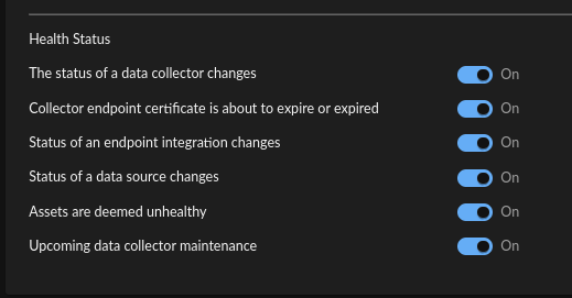Data Collector Maintenance Notification Preferences