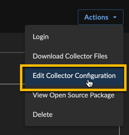 Edit Collector Configuration