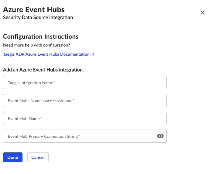 Add Azure Event Hubs Integration