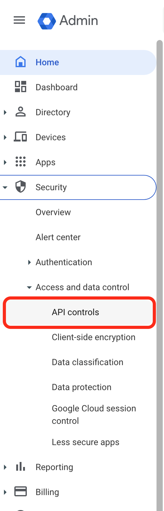 Google Admin API Controls