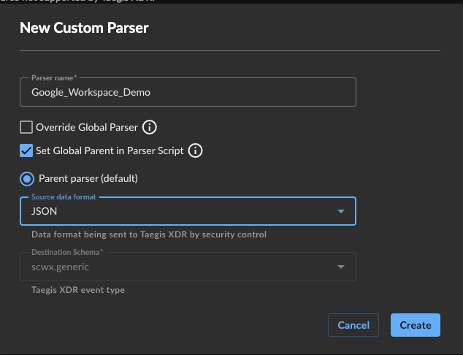 Create Parser to Extend a Global Parser