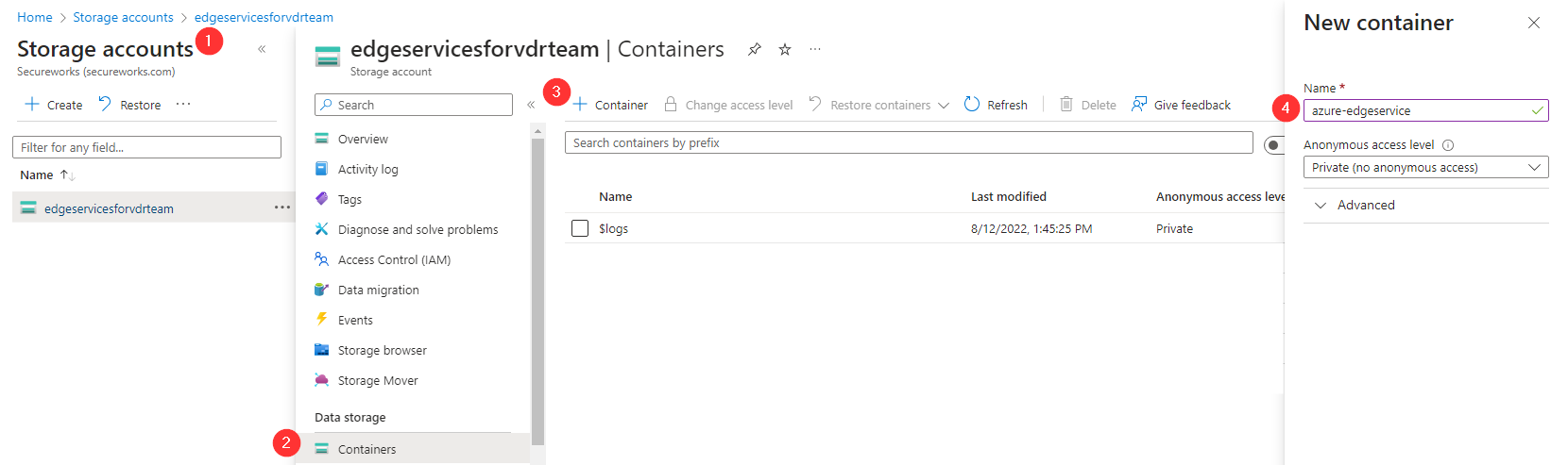 Create New Container