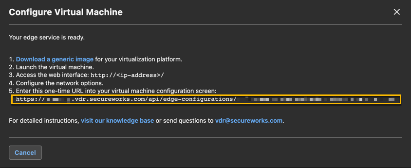 Edge Service Configuration URL